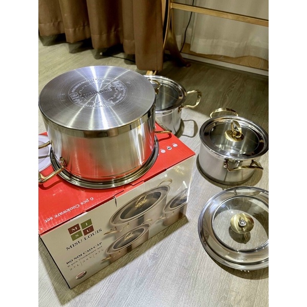 Set bộ nồi misu louis 5 đáy cao cấp