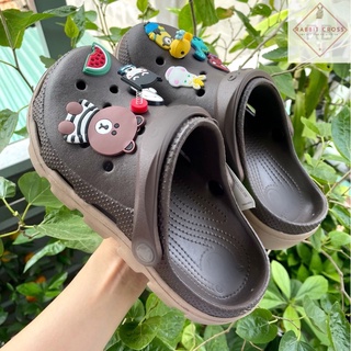 [Tăng 12jibitz] Dép Cross Bít Đầu Lượn Sóng Nâu Cà Phê