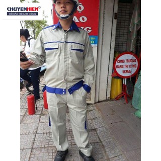 Quần áo bảo hộ phối xanh