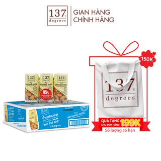 Sữa Hạnh Nhân 137 Degrees Không Đường 180ml thùng 36 hộp