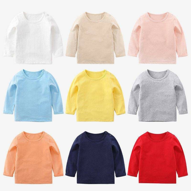 Áo thun trơn cổ tròn nhiều màu cho bé 8-18kg
