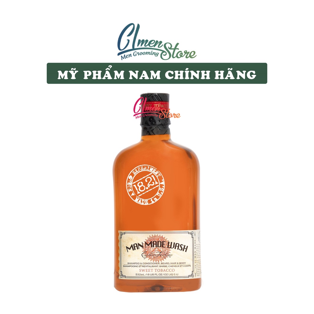 Dầu gội xả tắm 3 trong 1 - 18.21 Man Made Wash (500ml) | Sweet Tobacco | Spiced Vanilla (4 mùi hương)