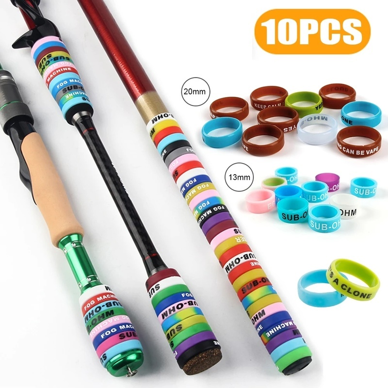 Set 10 Vòng Cao Su Co Giãn Chống Trượt Gắn Tay Cầm Cần Câu Cá/ Phụ Kiện Câu Cá