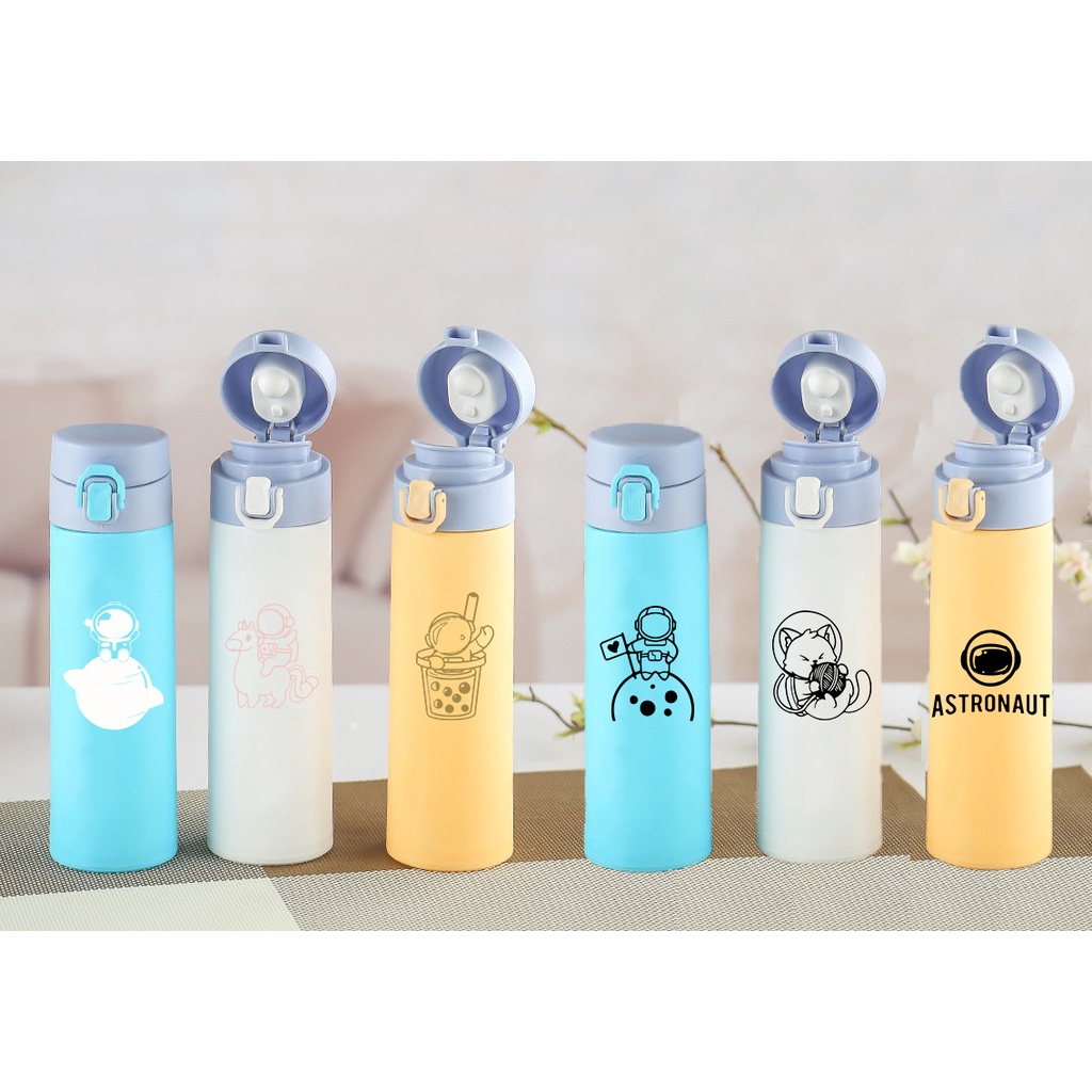 bình nước 2 lớp phi hành gia B2DC31 astronaut dễ thương cute hoạt hình 400-500ml