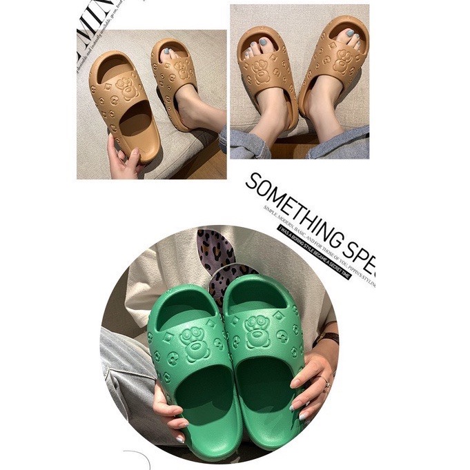 Dép Hình Gấu LV Quai Ngang In Nổi 3D Đúc Nguyên Khối Siêu Hot NEW2022,Dép Gấu Cute Cực Xinh Phong Cách Tiểu Thư,Dép Cute