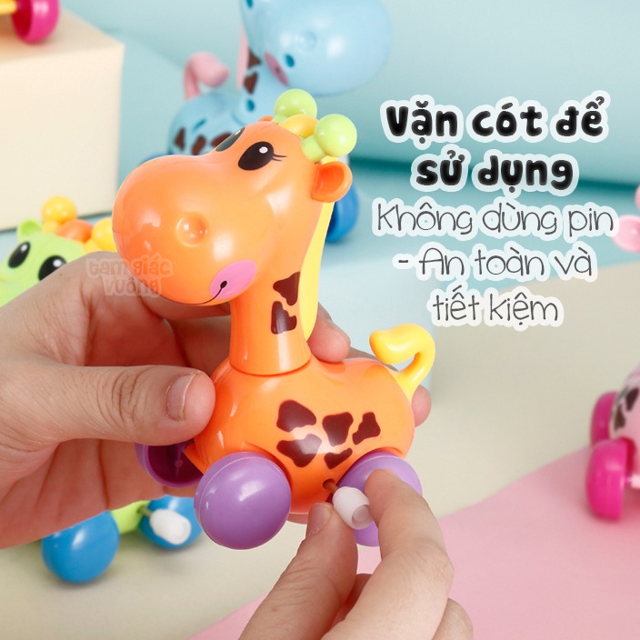 Đồ chơi trẻ em bằng nhựa vặn cót dễ thương hình động vật nhiều màu sắc