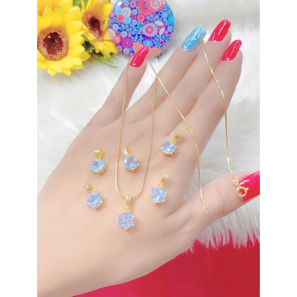 M1132-32 Mặt Dây Chuyền Tròn 6 Chấu UHA mạ vàng 18K kiểu dáng sang trọng