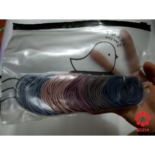 Sét 100 dây chun buộc tóc túi zip