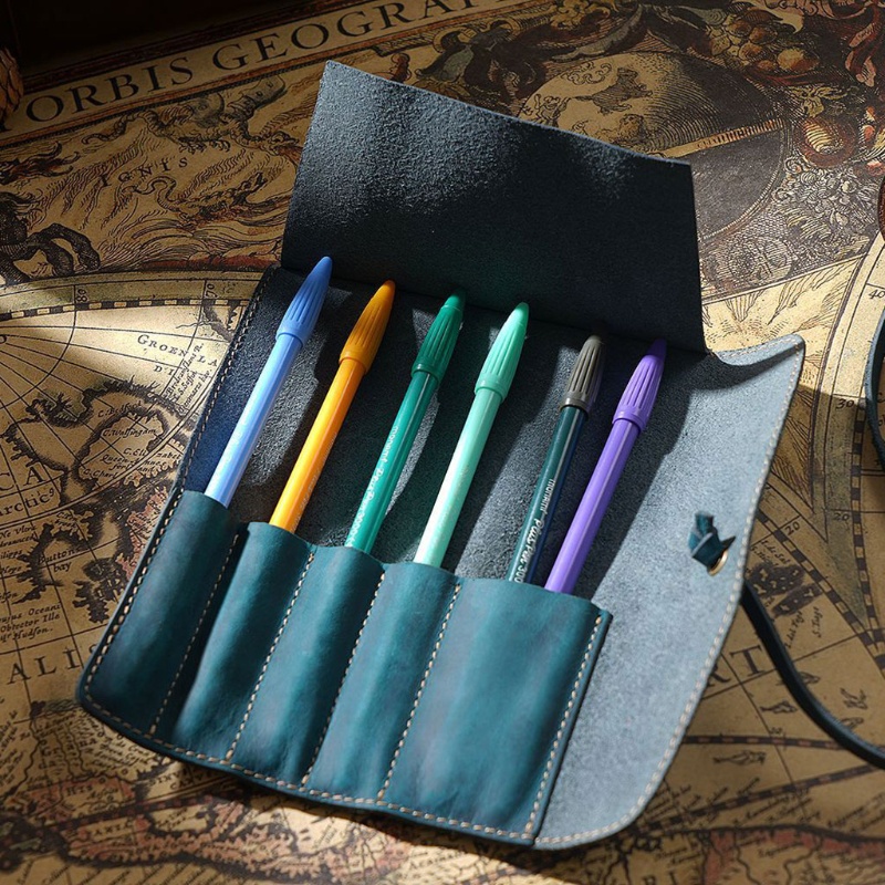 Túi Da Cuộn Đựng Cọ Trang Điểm Phong Cách Vintage