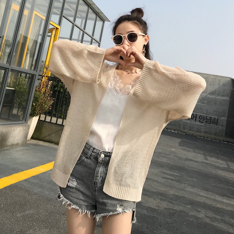 Áo khoác len mỏng đi biển áo len cardigan mềm mỏng hững hờ - Mã A275