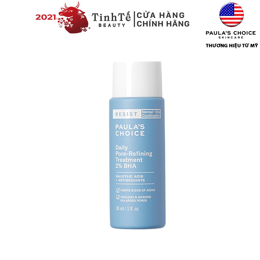 [Mã FMCGMALL -8% đơn 250K] BHA thu nhỏ lỗ chân lông Paula's Choice RESIST Daily Pore-Refining Treatment 2% BHA 30ml | BigBuy360 - bigbuy360.vn