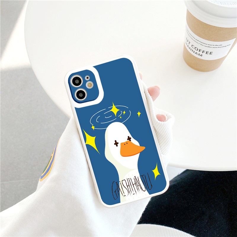 Ốp iphone hot trend Vịt ngốc nghếch vuông cạnh ốp lưng iphone 6/6splus/8/8plus/xr/xs/12/13/pro/max/plus/promax tr1139
