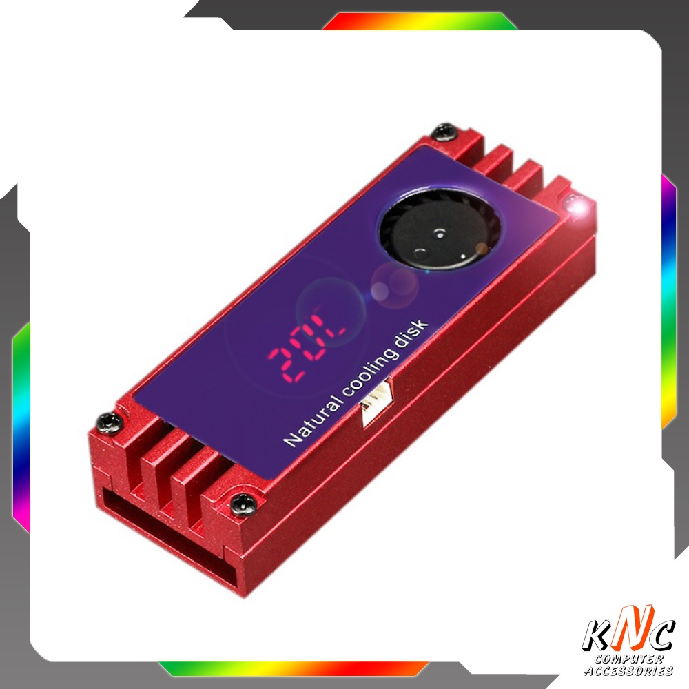 Tản Nhiệt SSD M2 NVME AX002 Có Quạt Mini Kèm Mặt Đồng Hồ Hiện Thị Nhiệt Độ - Hàng Fullbox