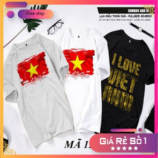 (Giá Tại Kho) Giá Hủy Diệt- [Combo 3 áo thun] in cờ đỏ sao vàng Việt Nam độc lạ [Xưởng In Áo Phông]