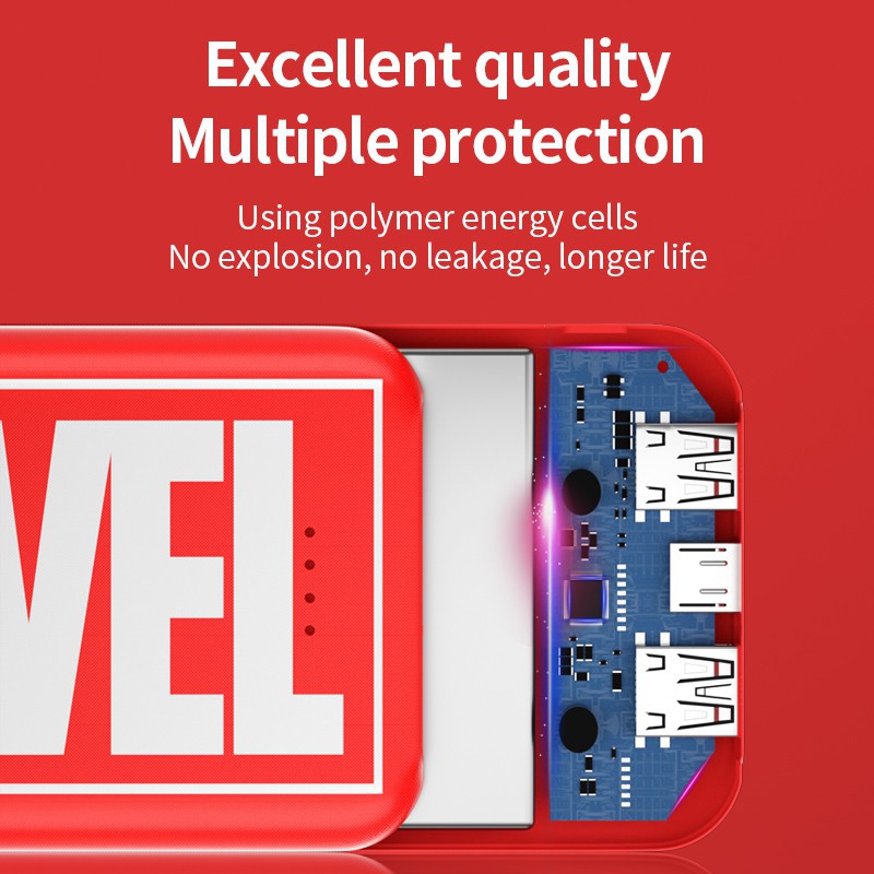 Sạc dự phòng llano 10000mah họa tiết Marvel cá tính dành cho Iphone / Android | BigBuy360 - bigbuy360.vn