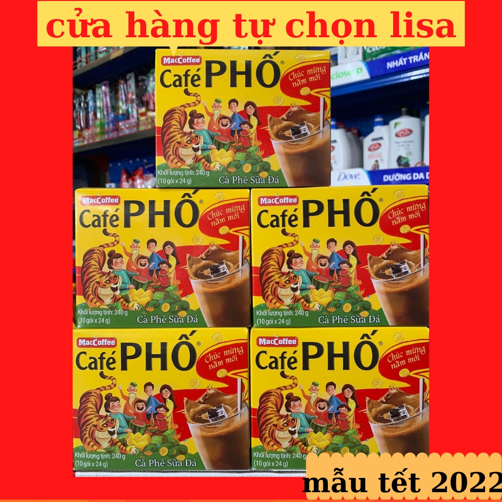 Cà phê phố sữa đá MacCoffe hộp 10 gói