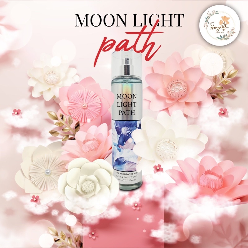 Xịt Thơm Body Mist Bath And Body Works Moon Light Path Khử Mùi Cơ Thể Hương Gỗ Sồi Cỏ Hoa Tươi Mát Chai 200ml