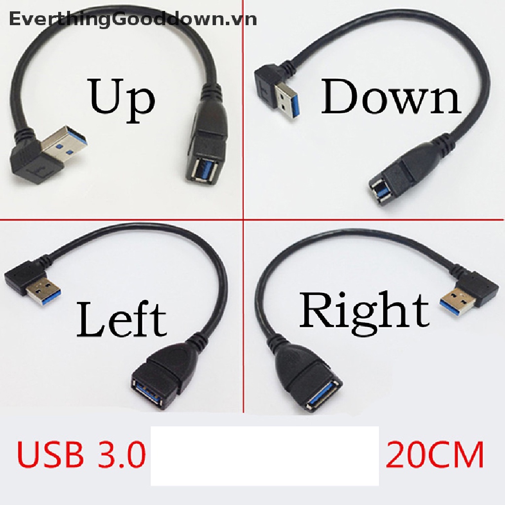 Everthingood Dây Cáp Mở Rộng USB 3.0 Bẻ Góc 90o