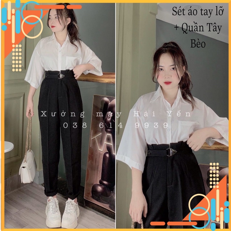 Sale 50% Quần tây bèo lưng siêu cao đai cài mã 470