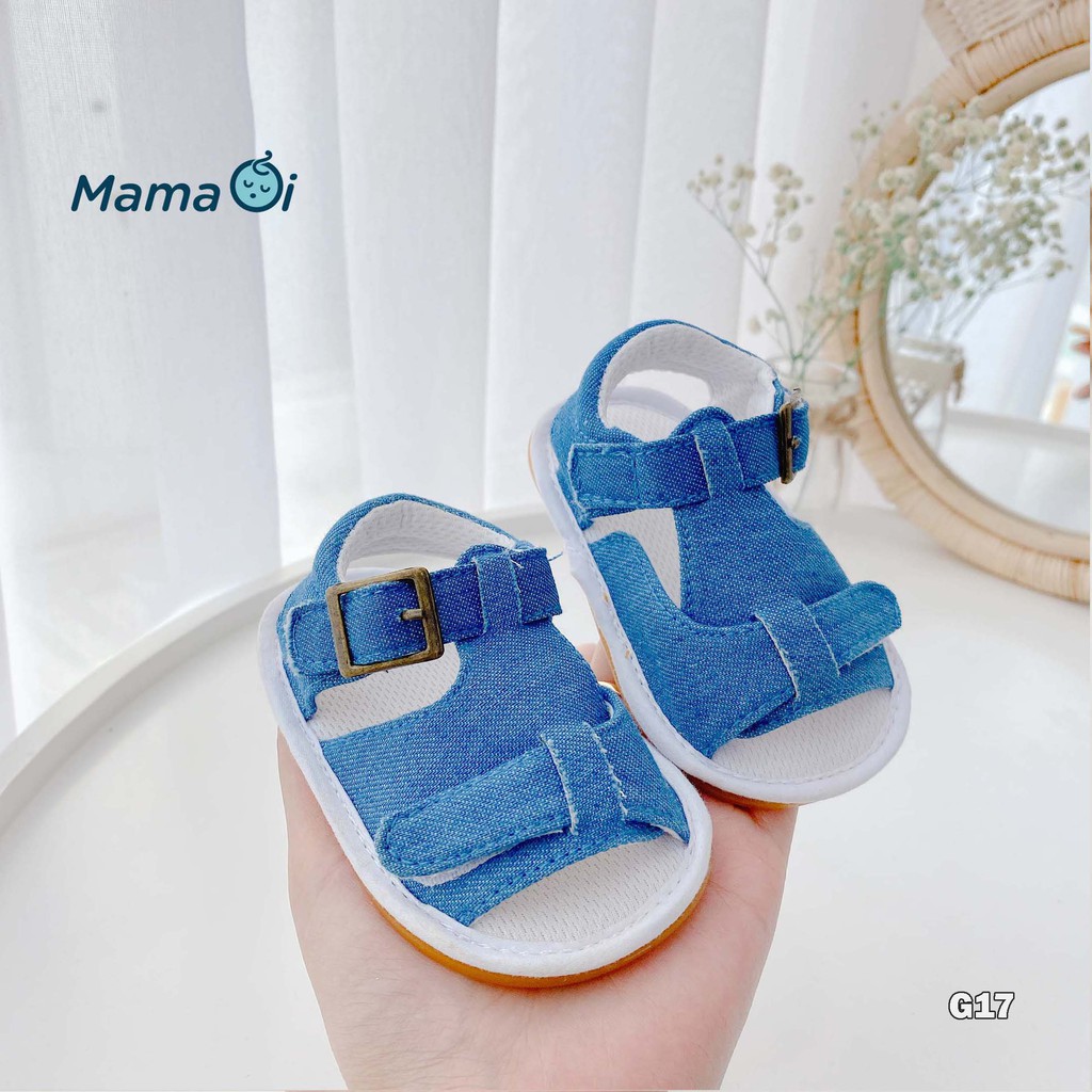 G17 Giày sandal vải jean đế cao su mềm chống trượt bàn đế mềm mại cho bé từ 3-18 tháng của Mama Ơi - Thời trang cho bé