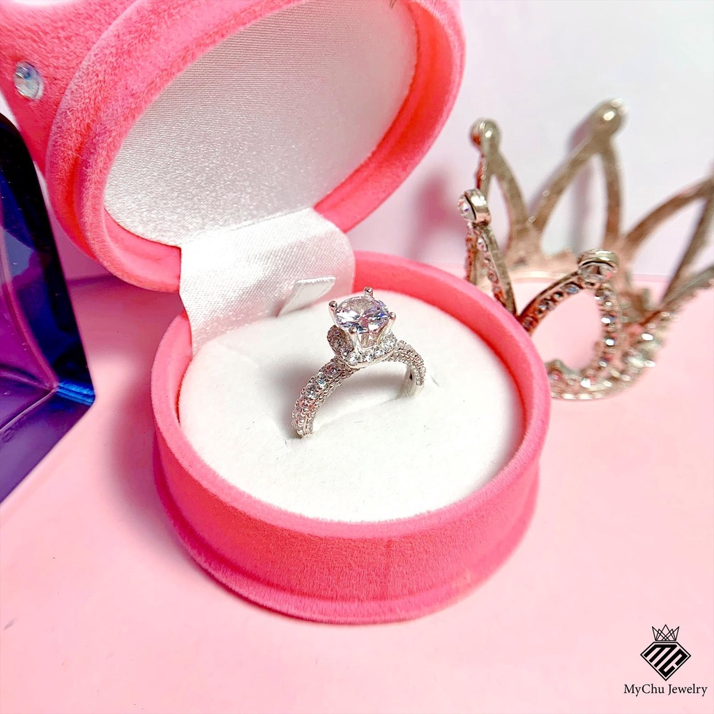 Nhẫn đá cao 4 chấu sang chảnh, chất liệu bạc cao cấp - MyyChu Jewelry