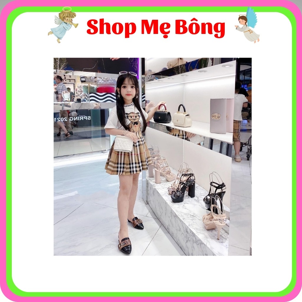 Bộ Áo Thêu Chân Váy Kẻ Bé Gái BG2106 – Shop Mẹ Bông 92