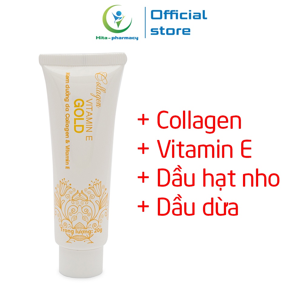 Kem dưỡng da Collagen Vitamin E Gold MT Pharco dầu jojoba, dầu hạt nho dưỡng ẩm da mịn màng - 20g