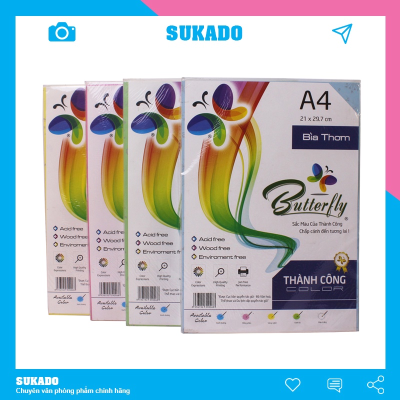 Bìa thái thơm A4 cứng dày 180gsm xấp 100 tờ SUKADO