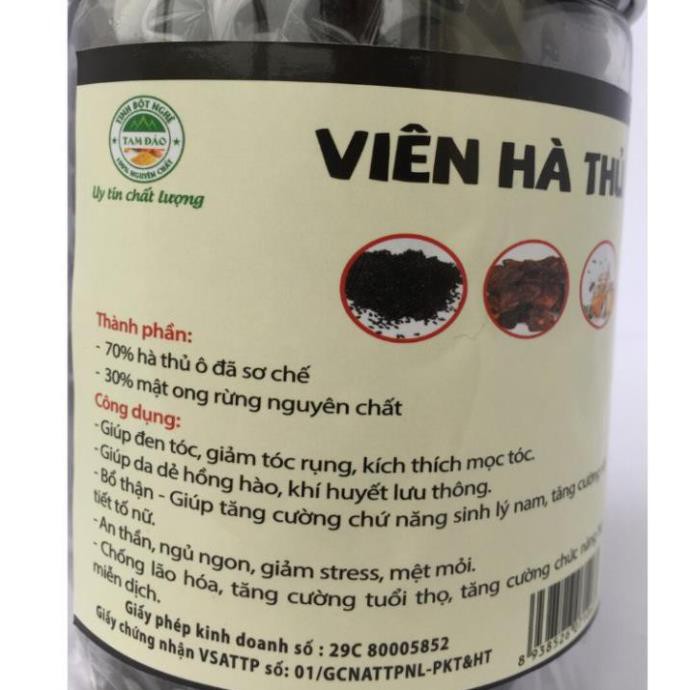 500 gr viên hà thủ ô mật ong❤️FREESHIP❤️viên hà thủ ô mật ong nguyên chất giúp lưu thông khí huyết