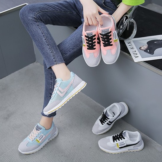 Trendy fashion breathable lightweight forrest shoes student candy single net white shoes ins casual sports shoes