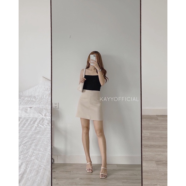 Chân váy chữ A dáng ngắn Basic  lưng cao chất dấc mềm mịn co dãn nhẹ, chân váy basic 2023 mã 7621