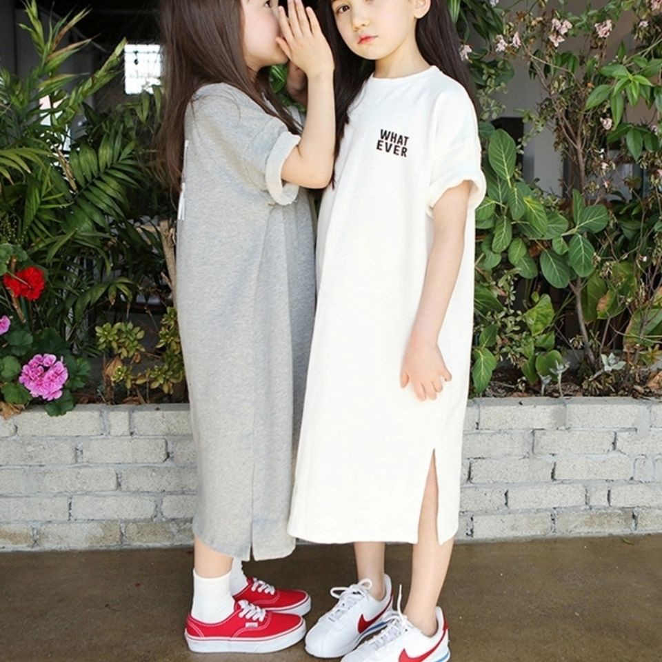 [Giao Hàng Ngay] Đầm Ngủ Cotton Tay Lửng Dáng Dài Rộng Thời Trang Mùa Hè Năm 2021 Dành Cho Bé Gái