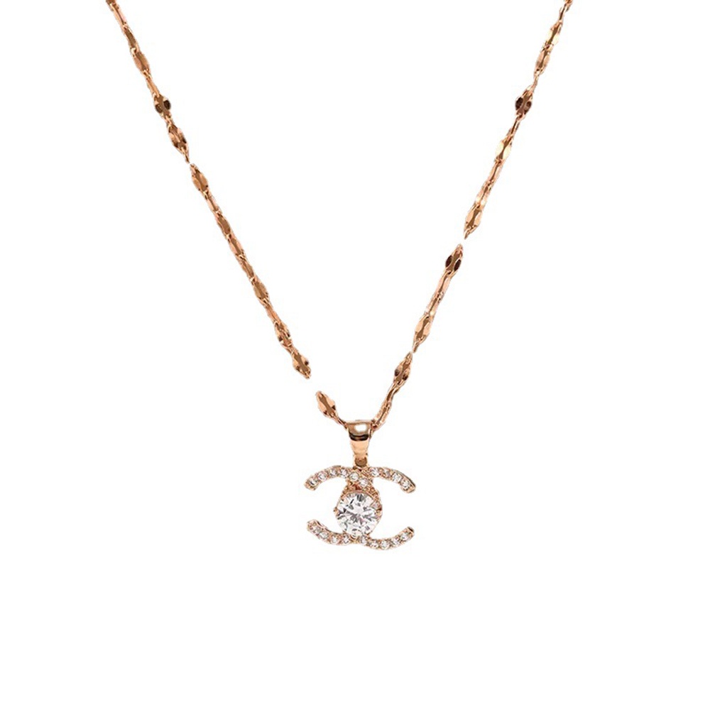 Dây chuyền mạ vàng 18K/ vàng hồng đính đá sang trọng thời trang dành cho nữ