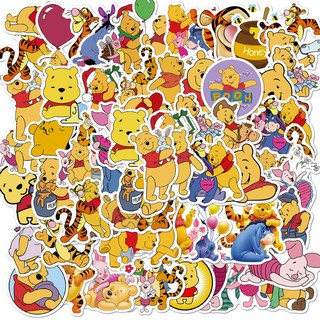 Sticker Winnie the Pooh nhựa PVC không thấm nước, dán nón bảo hiểm, laptop, điện thoại, Vali, xe #193