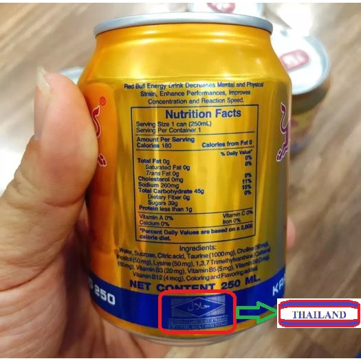 Thùng 24 lon nước tăng lực bò húc RED BULL thái 250ml / Lốc 6 lon nước tăng lực bò cụng REDBULL thái 250ml