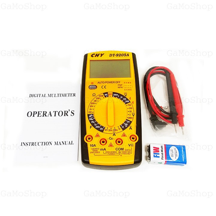Đồng hồ đo vạn năng CHY DT-9205A Vàng kèm pin