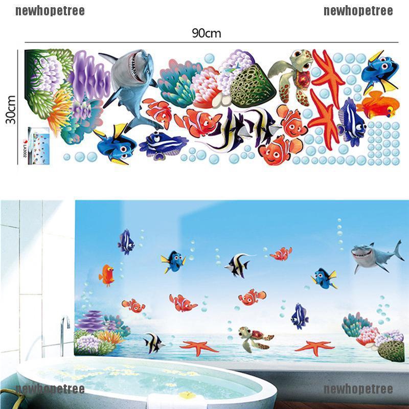 Sticker Dán Tường Nhà Tắm Hình Cá Biển Dễ Thương