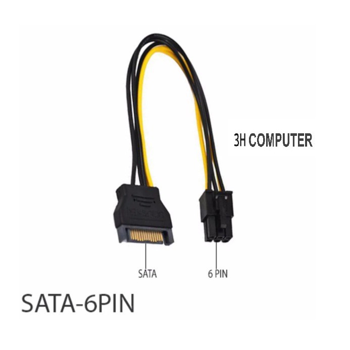 Cáp nguồn Sata sang 6 pin cho VGA card-20Cm .