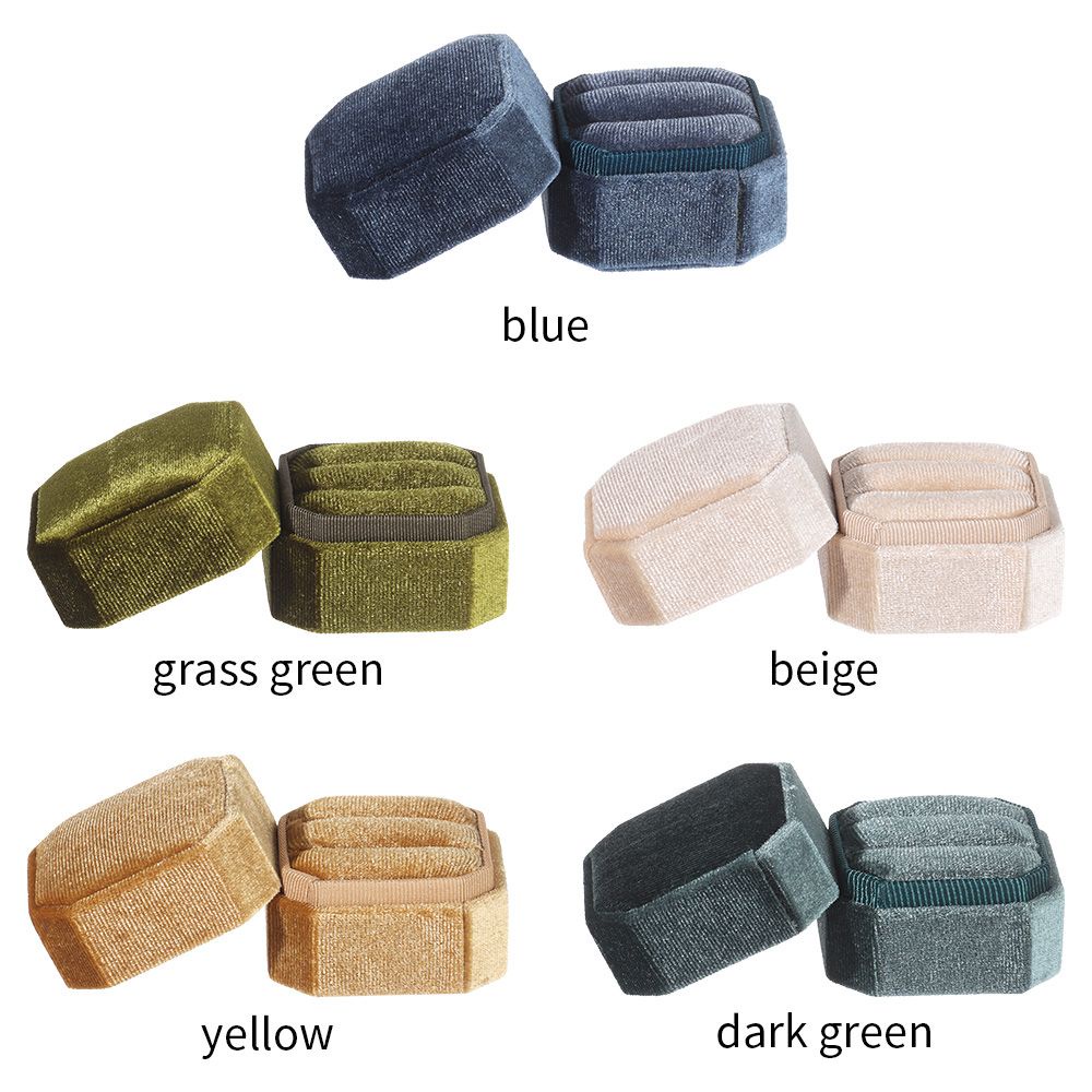 Hộp Nhung Đựng Trang Sức Hai Ngăn Có Nắp Tháo Rời Chất Lượng Cao|Hộp Đựng Nhẫn Hình Bát Giác Nhiều Màu Sắc