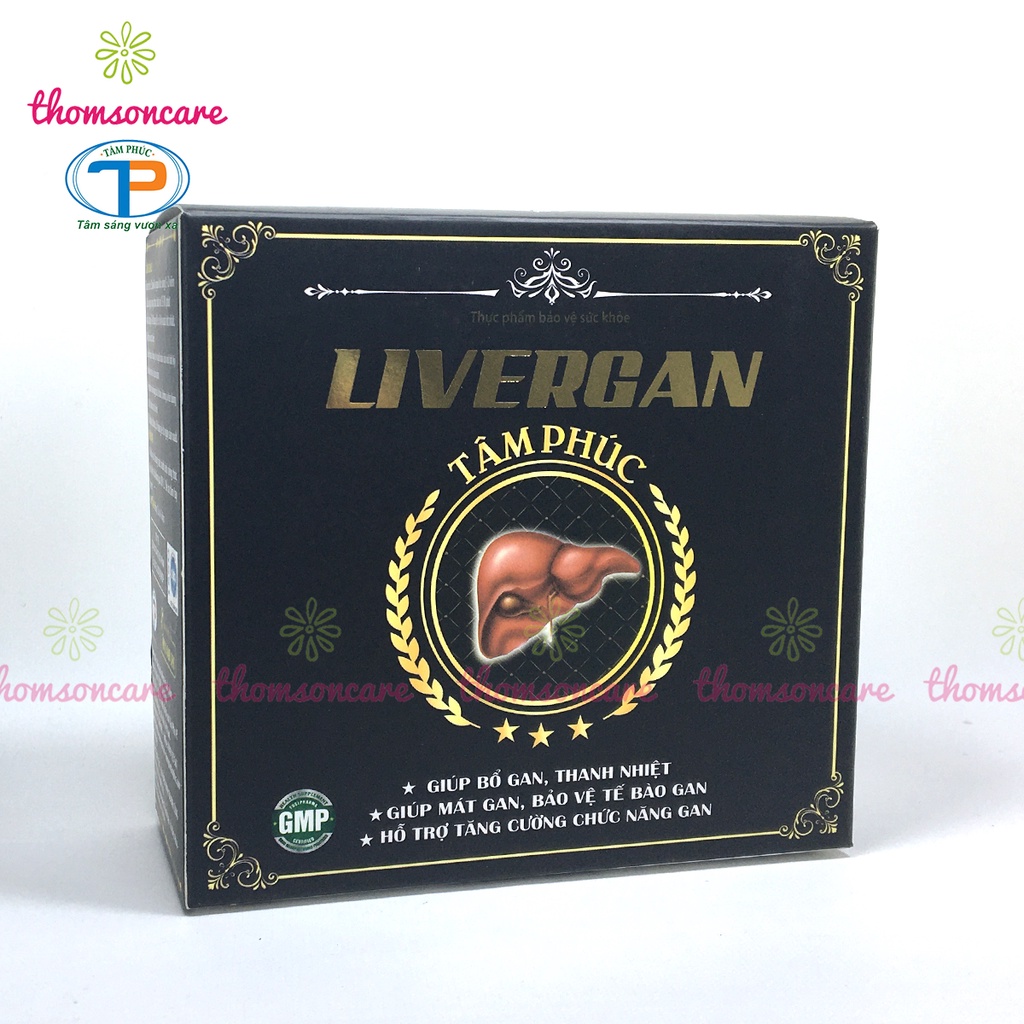 Livergan - Hỗ trợ hạ men gan, giải độc gan từ Cà gai leo, Diệp hạ châu Hộp 60 viên Liver Gan Tâm Phúc