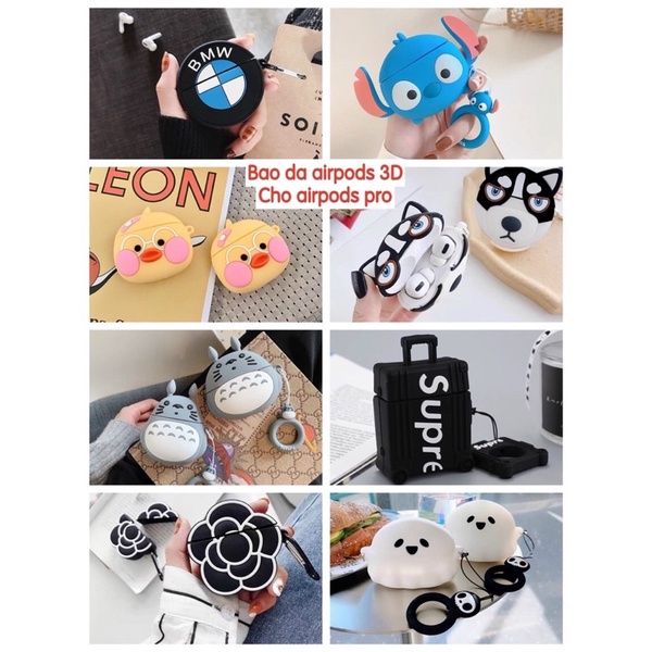 Vỏ Bao Đựng Bảo Vệ Hộp Sạc Tai Nghe, Case Air..Pods pro/pro 2- Sillicone chống bám bẩn hoạt hình dễ thương