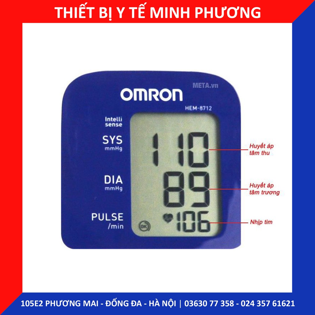 [CHÍNH HÃNG] Máy đo huyết áp điện tử Omron HEM8712 kèm nguồn (có bảo hành)