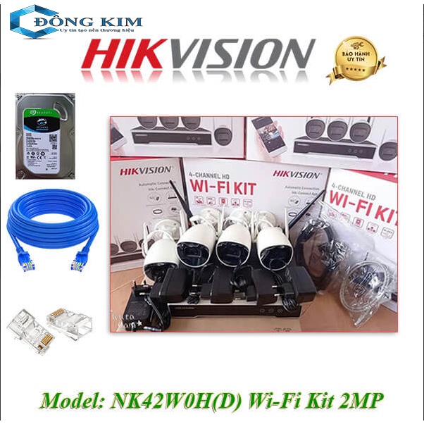 Trọn Bộ Kit 4 Camera Wifi Hikvision NK42W0H(D) Wi-Fi Kit 2MP