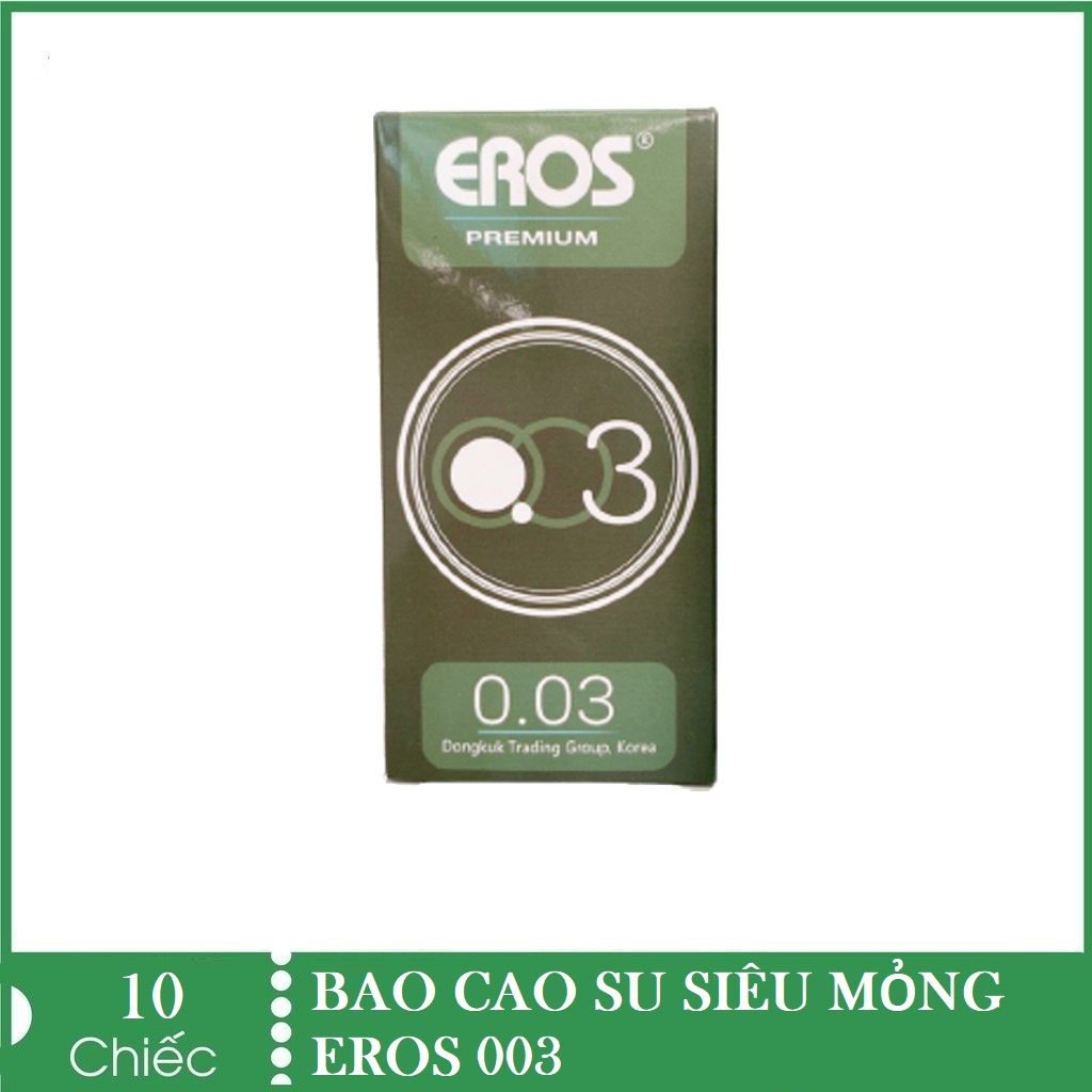 Bao cao su siêu mỏng 0.03mm - Eros - hộp 10 chiếc