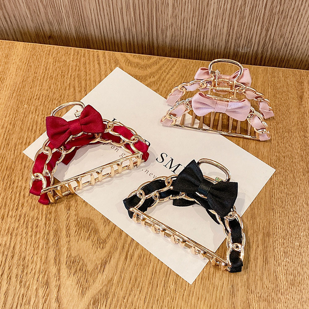 Kẹp tóc đính nơ thời trang nữ dễ thương