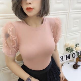 Áo thun tay bồng ren cao cấp