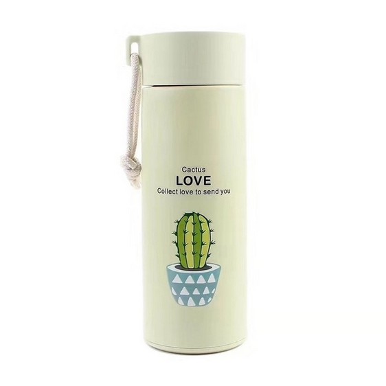 Bình Đựng Nước Bằng Thủy Tinh Bọc Nhựa Hình Xương Rồng Cactus Love (400ml)
