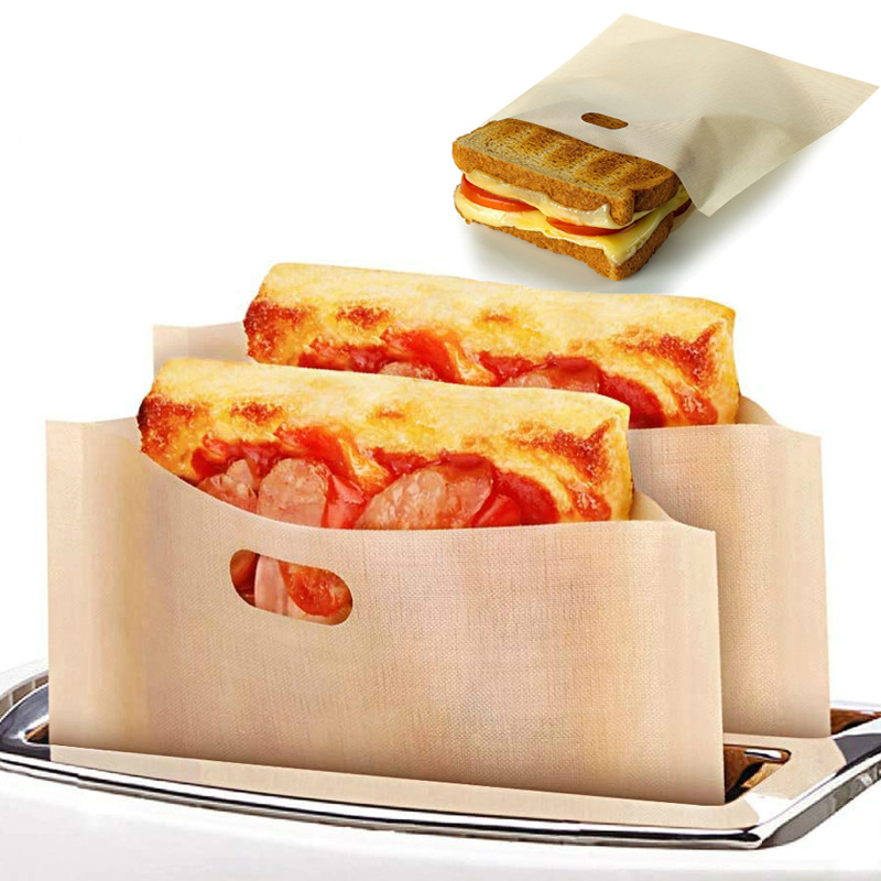 JOSMOMO 3 cái Túi nướng bánh mì có thể tái sử dụng Túi bánh mì không dính Túi bánh mì Sandwich Tráng sợi thủy tinh Bánh mì nướng lò vi sóng Dụng cụ làm bánh ngọt