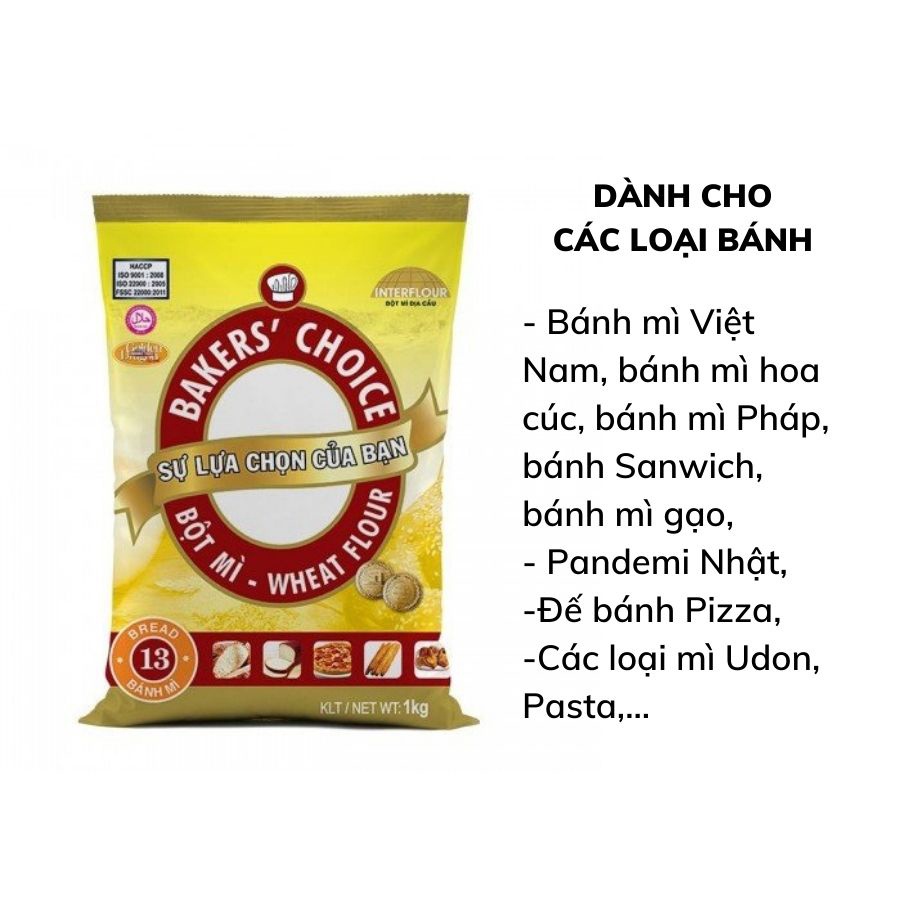 Bột mì số 8 ,11 làm bánh bông lan, bánh mì Baker Choice làm bánh cho gia đình, kinh doanh