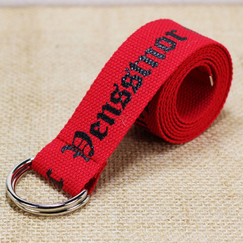 Thắt lưng canvas in chữ cá tính cho nữ